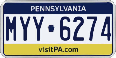 PA license plate MYY6274