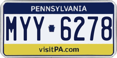 PA license plate MYY6278