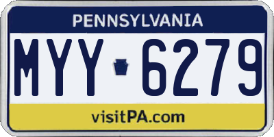 PA license plate MYY6279