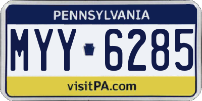 PA license plate MYY6285