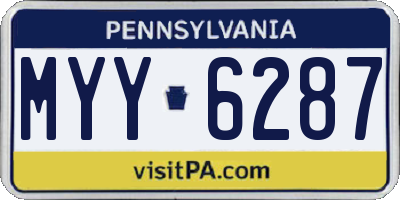 PA license plate MYY6287