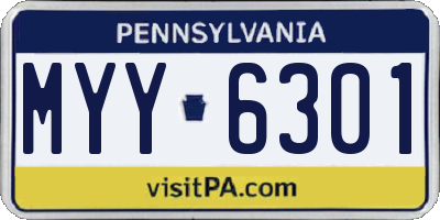 PA license plate MYY6301