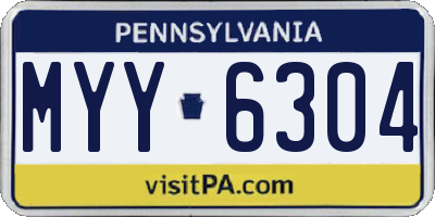 PA license plate MYY6304