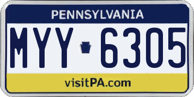 PA license plate MYY6305