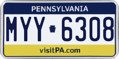 PA license plate MYY6308