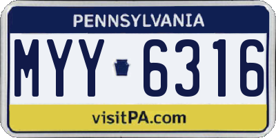 PA license plate MYY6316