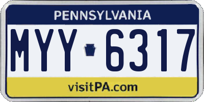 PA license plate MYY6317