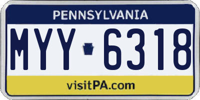 PA license plate MYY6318