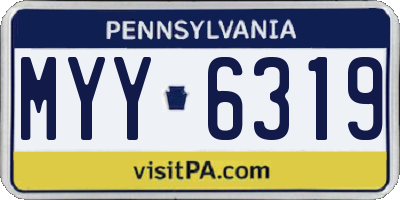PA license plate MYY6319