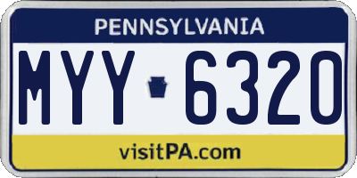 PA license plate MYY6320