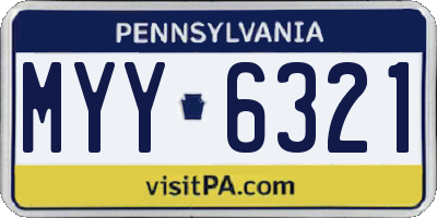 PA license plate MYY6321