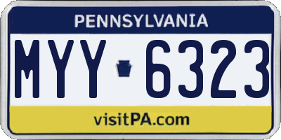 PA license plate MYY6323