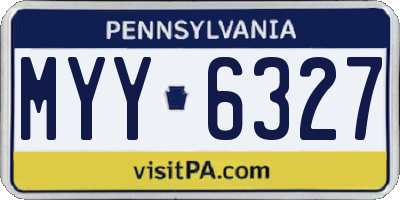 PA license plate MYY6327