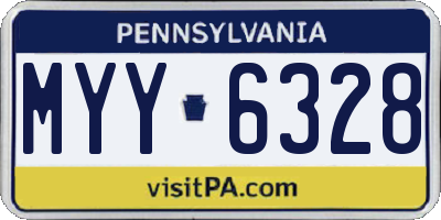 PA license plate MYY6328