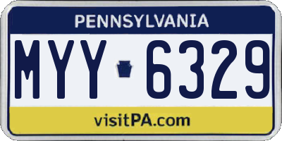PA license plate MYY6329