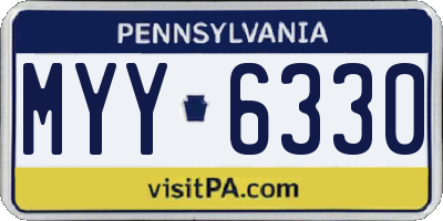 PA license plate MYY6330