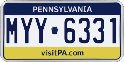 PA license plate MYY6331