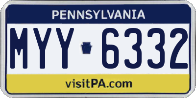 PA license plate MYY6332