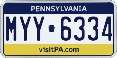 PA license plate MYY6334