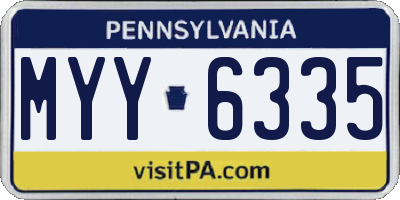 PA license plate MYY6335