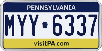 PA license plate MYY6337