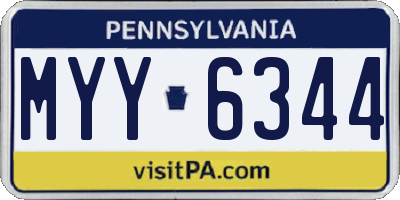 PA license plate MYY6344