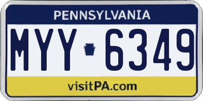 PA license plate MYY6349