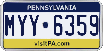 PA license plate MYY6359