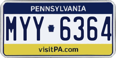 PA license plate MYY6364