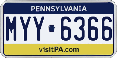 PA license plate MYY6366