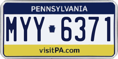 PA license plate MYY6371