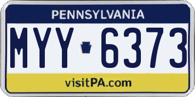 PA license plate MYY6373