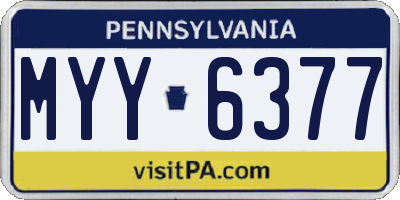 PA license plate MYY6377