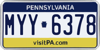 PA license plate MYY6378