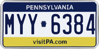 PA license plate MYY6384