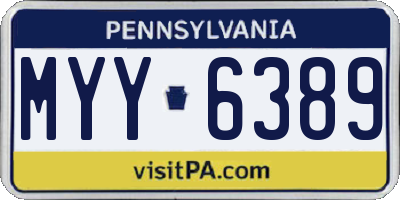 PA license plate MYY6389
