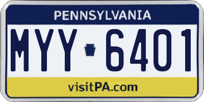 PA license plate MYY6401