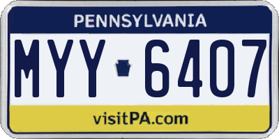 PA license plate MYY6407
