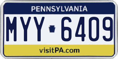 PA license plate MYY6409