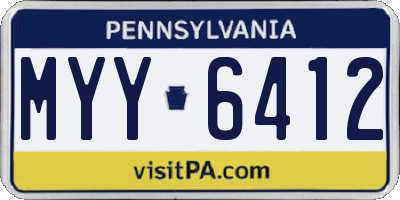 PA license plate MYY6412