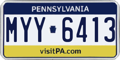 PA license plate MYY6413