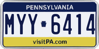 PA license plate MYY6414