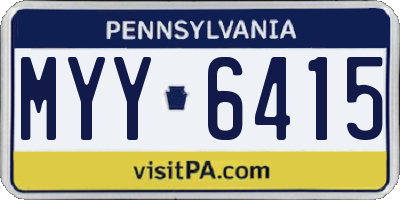 PA license plate MYY6415