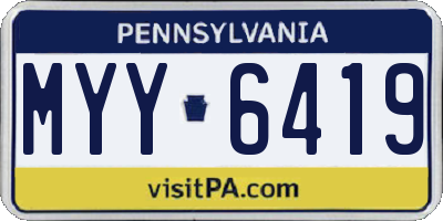 PA license plate MYY6419