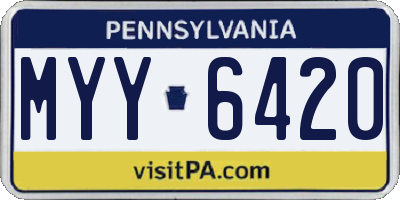 PA license plate MYY6420