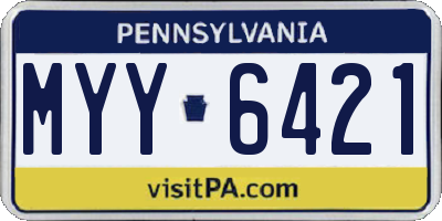 PA license plate MYY6421