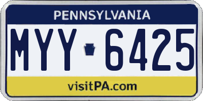 PA license plate MYY6425