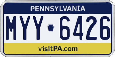 PA license plate MYY6426