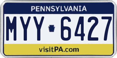 PA license plate MYY6427