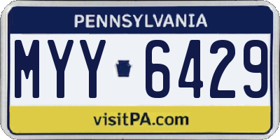 PA license plate MYY6429